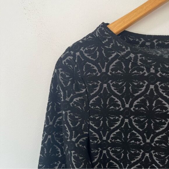 Philosophy Black Gray Textured French Quarter Pattern Long Sleeve T-Shirt - Picture 6 of 7